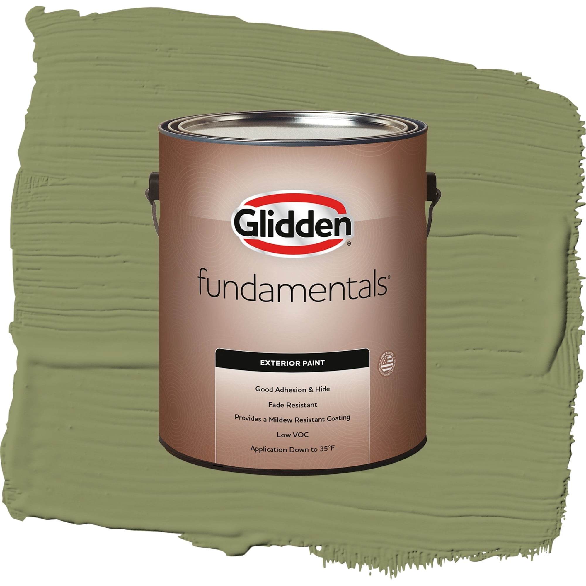 Glidden Fundamentals Paid In Full Flat Exterior Paint and Primer, 1 Gallon