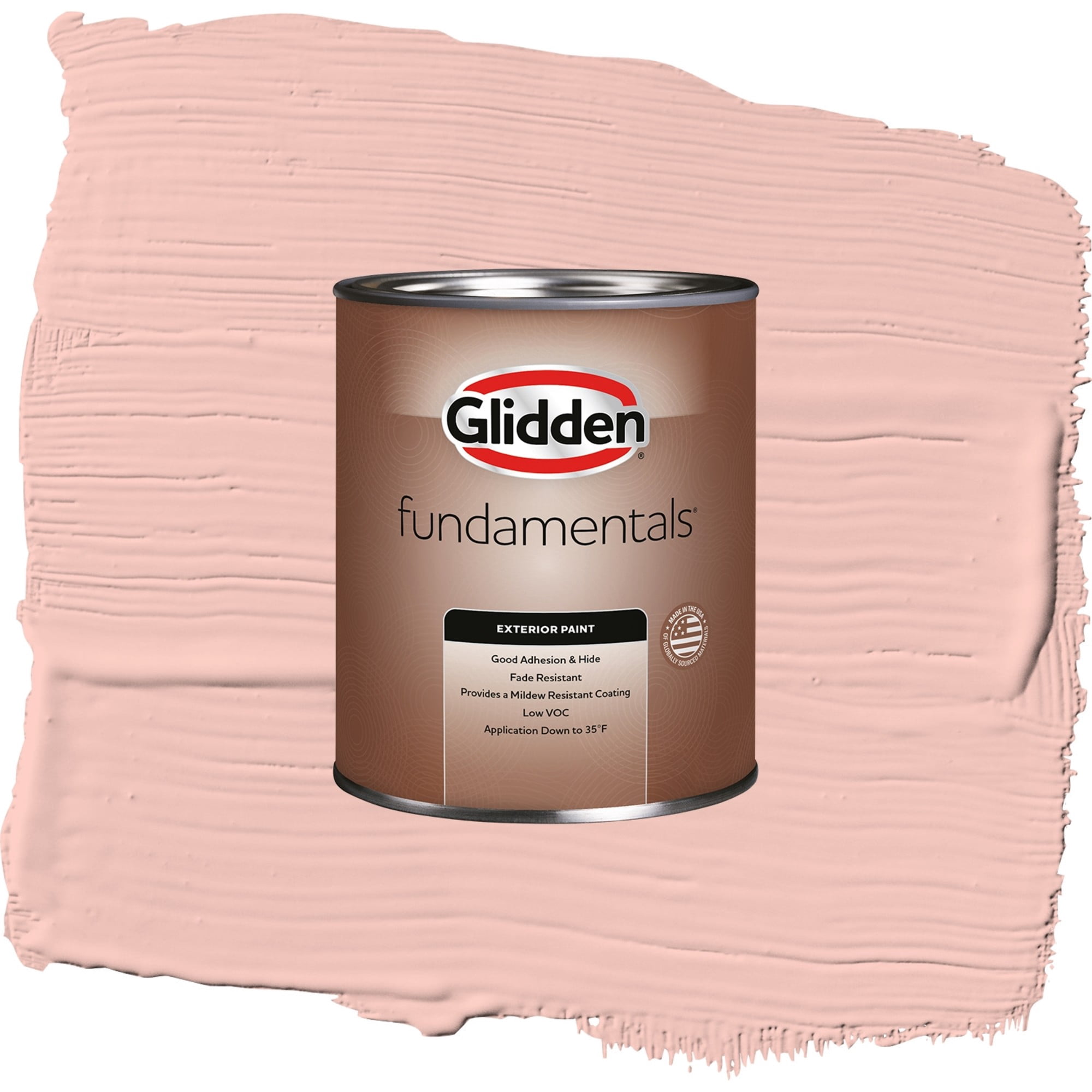 Glidden Fundamentals Peach Ash / Orange, Flat Exterior Paint, 1 Quart