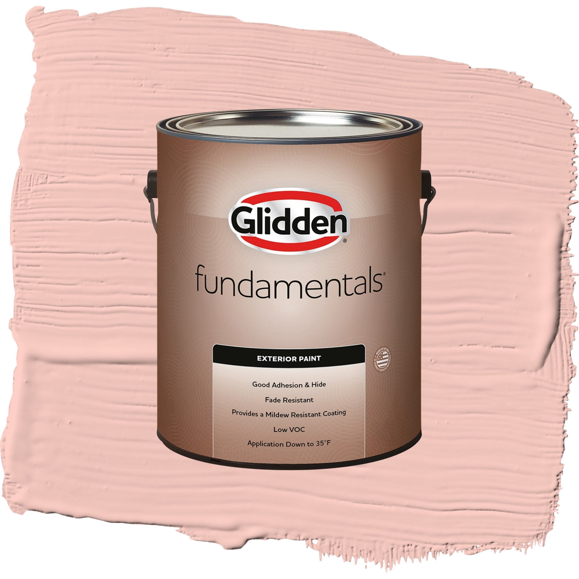 Glidden Fundamentals Peach Ash / Orange, Satin Exterior Paint, 1 Gallon