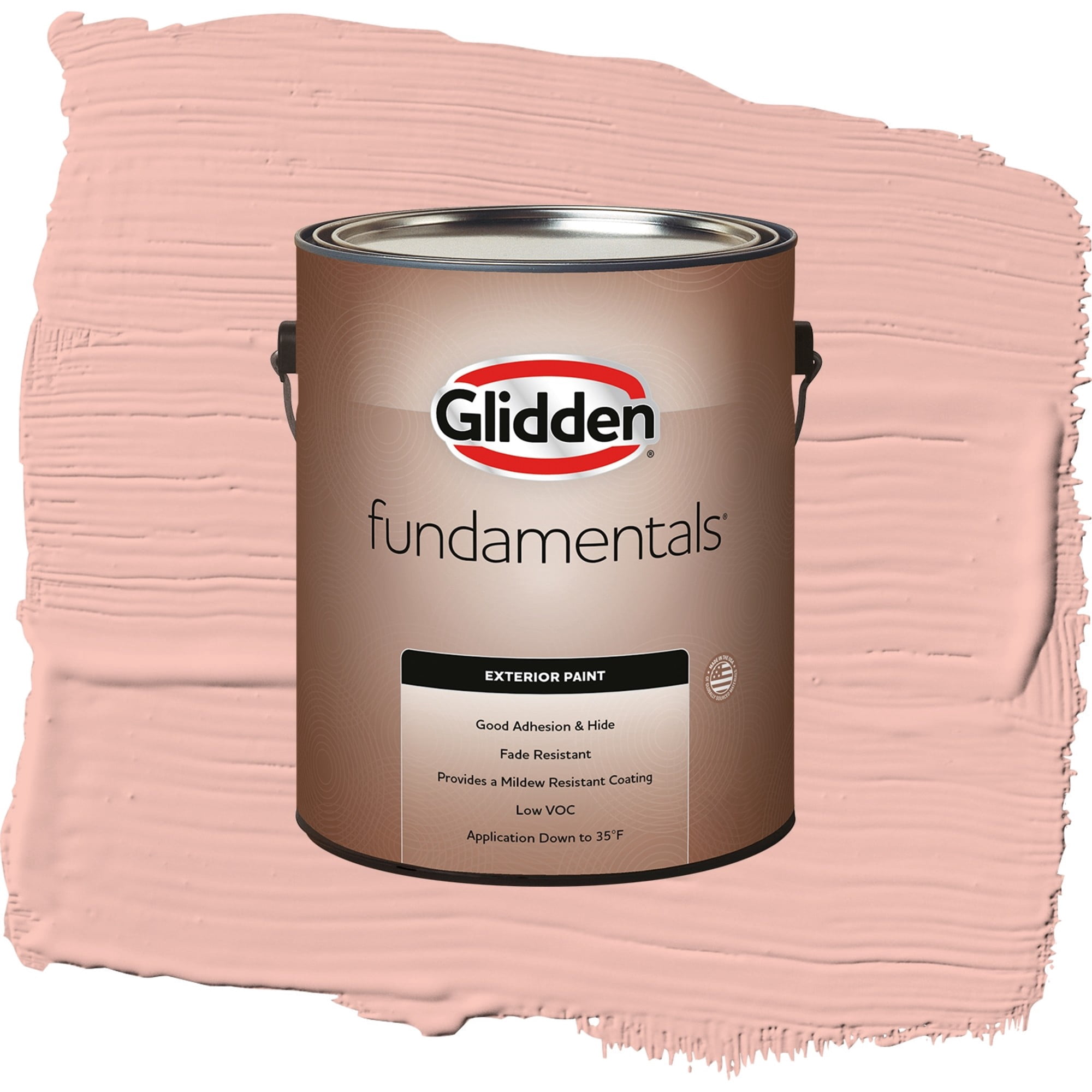 Glidden Fundamentals Peach Beige / Red, Semi-Gloss Exterior Paint, 1 Gallon