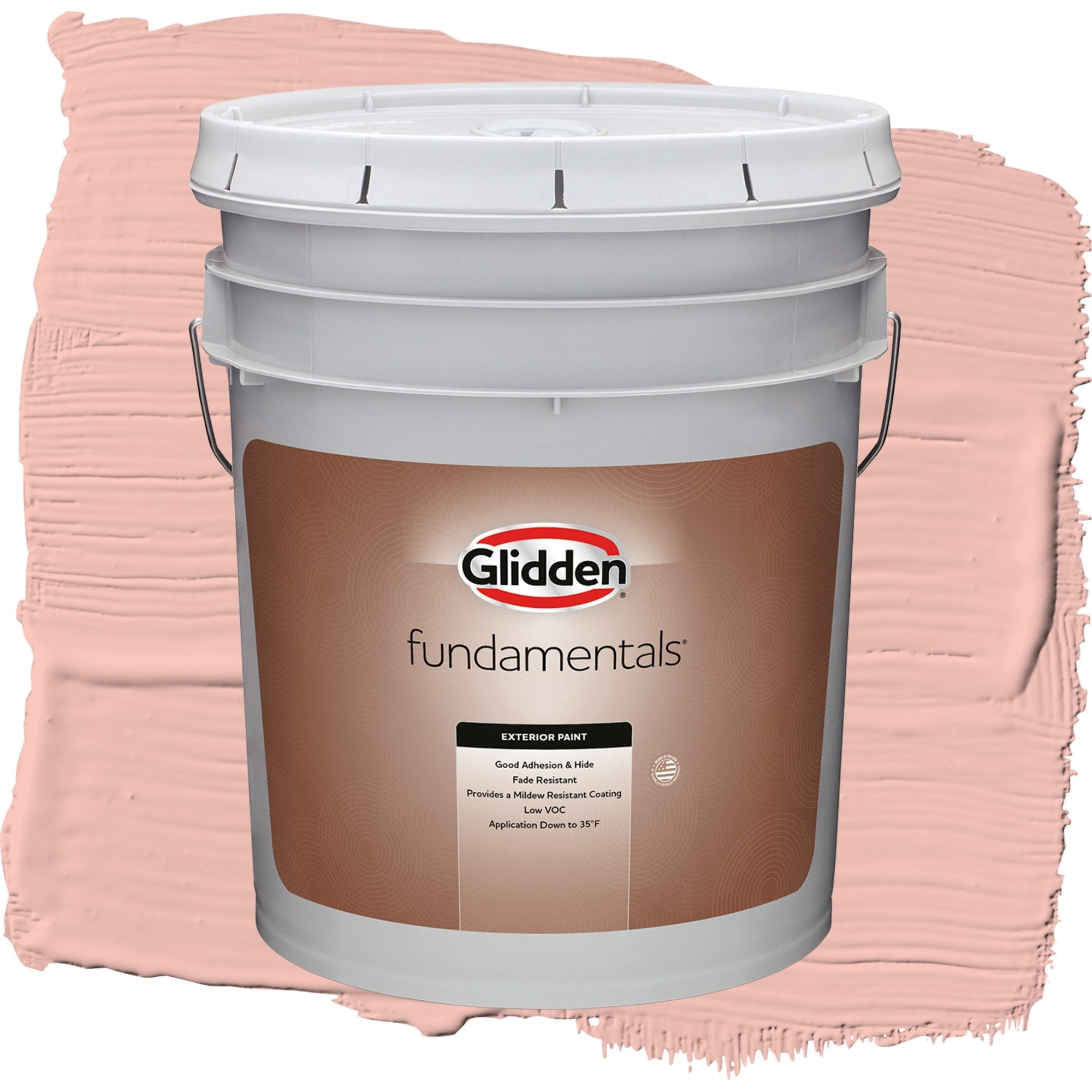 Glidden Fundamentals Peach Beige / Red, Semi-Gloss Exterior Paint, 5 Gallon