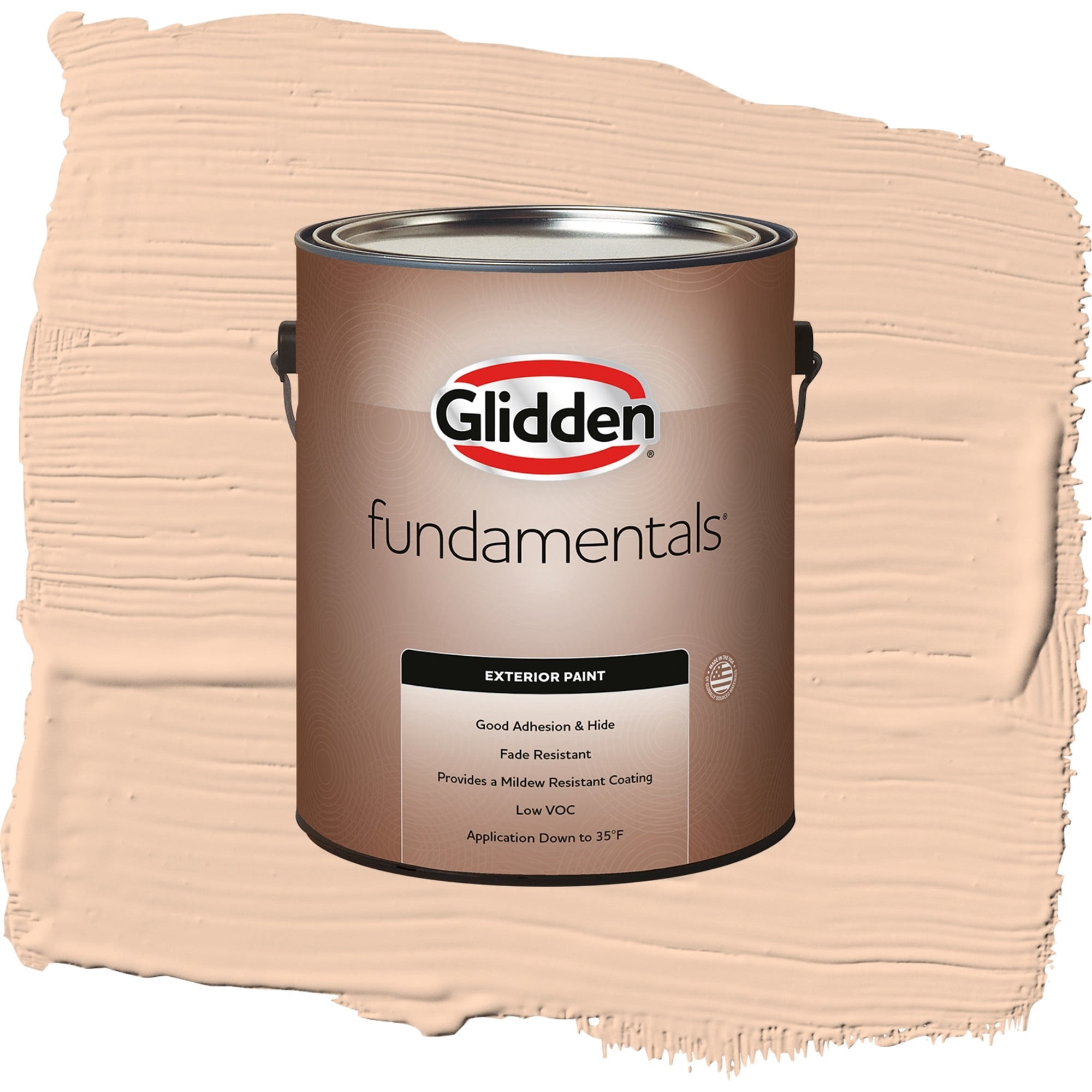 Glidden Fundamentals Peach Darling Flat Exterior Paint and Primer, 1 Gallon