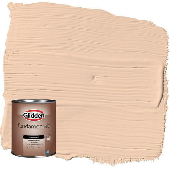 Glidden Fundamentals Peach Darling / Orange Flat Exterior Paint, 1 Quart