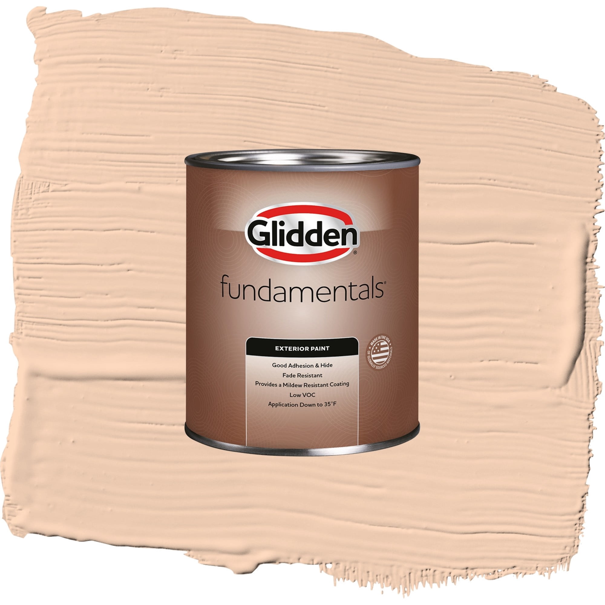 Glidden Fundamentals Peach Darling / Orange, Flat Exterior Paint, 1 Quart