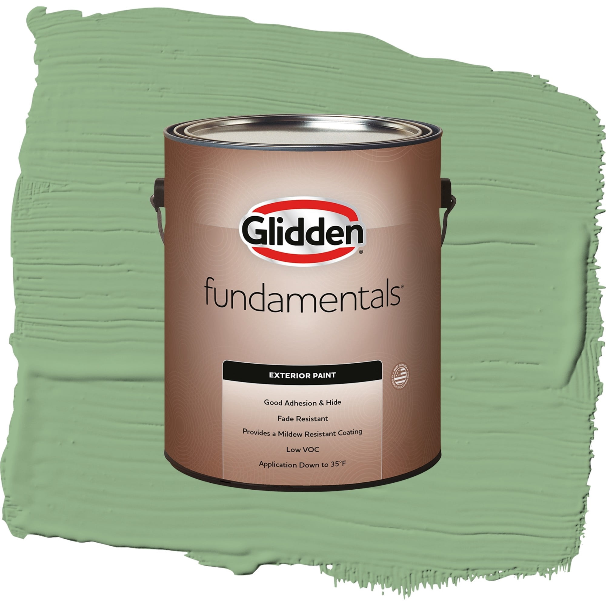Glidden Fundamentals Pear Cactus / Green, Satin Exterior Paint, 1 Gallon