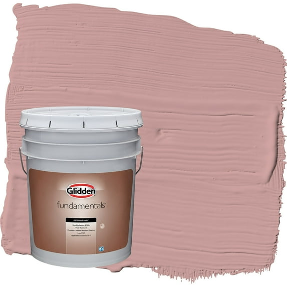 Glidden Fundamentals Pepperberry / Pink Satin Exterior Paint, 5 Gallon