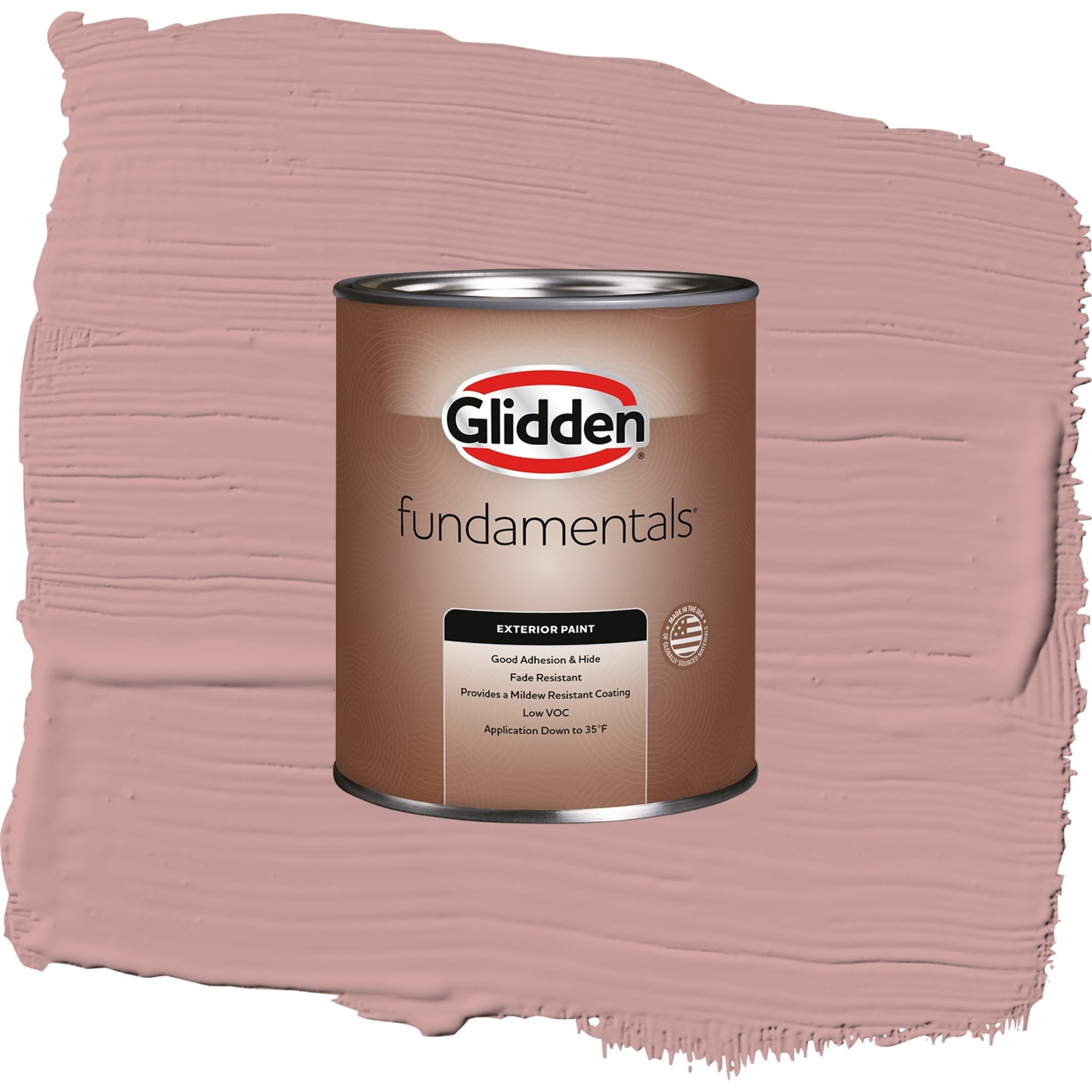 Glidden Fundamentals Pepperberry / Pink, Semi-Gloss Exterior Paint, 1 Quart