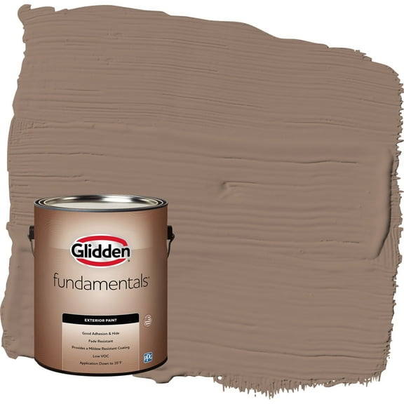 Glidden Fundamentals Peppered Pecan / Tan Flat Exterior Paint, 1 Gallon