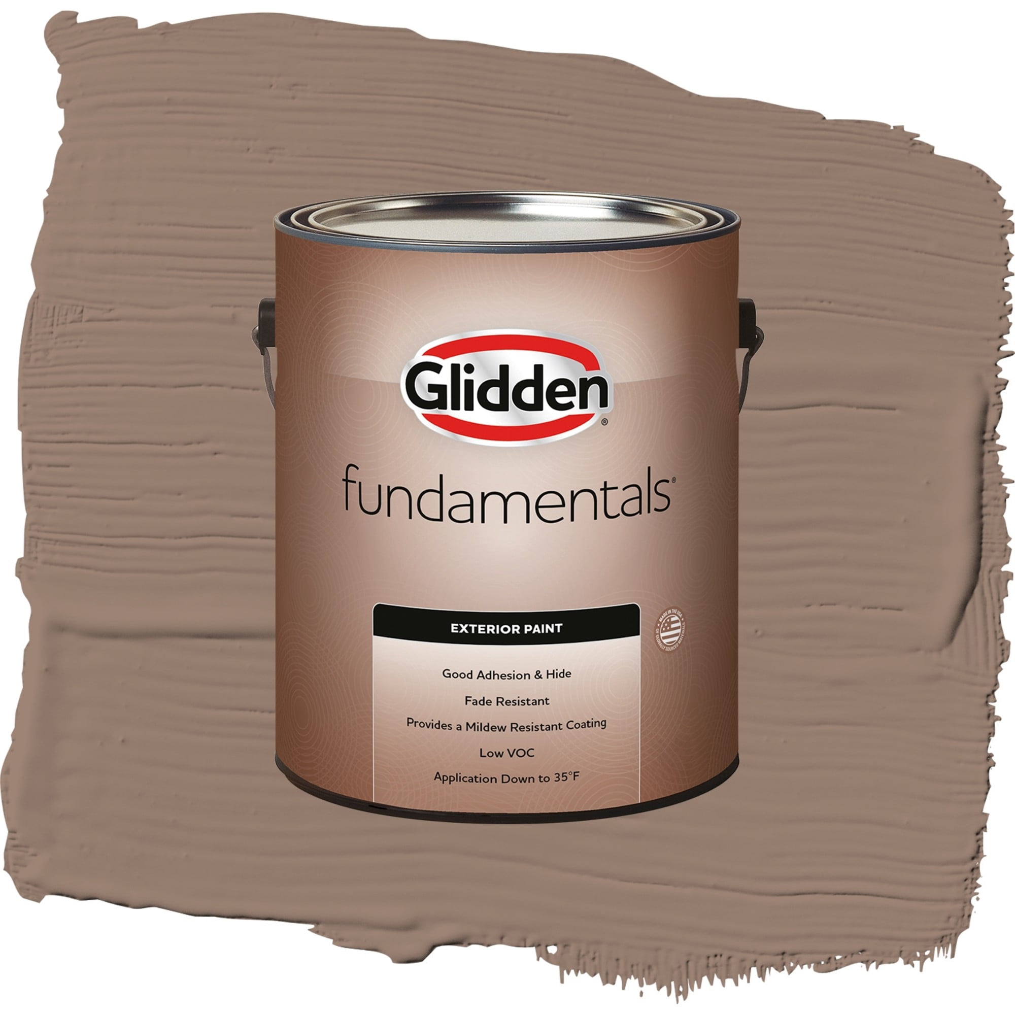 Glidden Fundamentals Peppered Pecan / Tan, Satin Exterior Paint, 1 Gallon