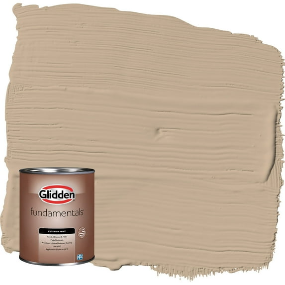 Glidden Fundamentals Persuasion / Beige Flat Exterior Paint, 1 Quart
