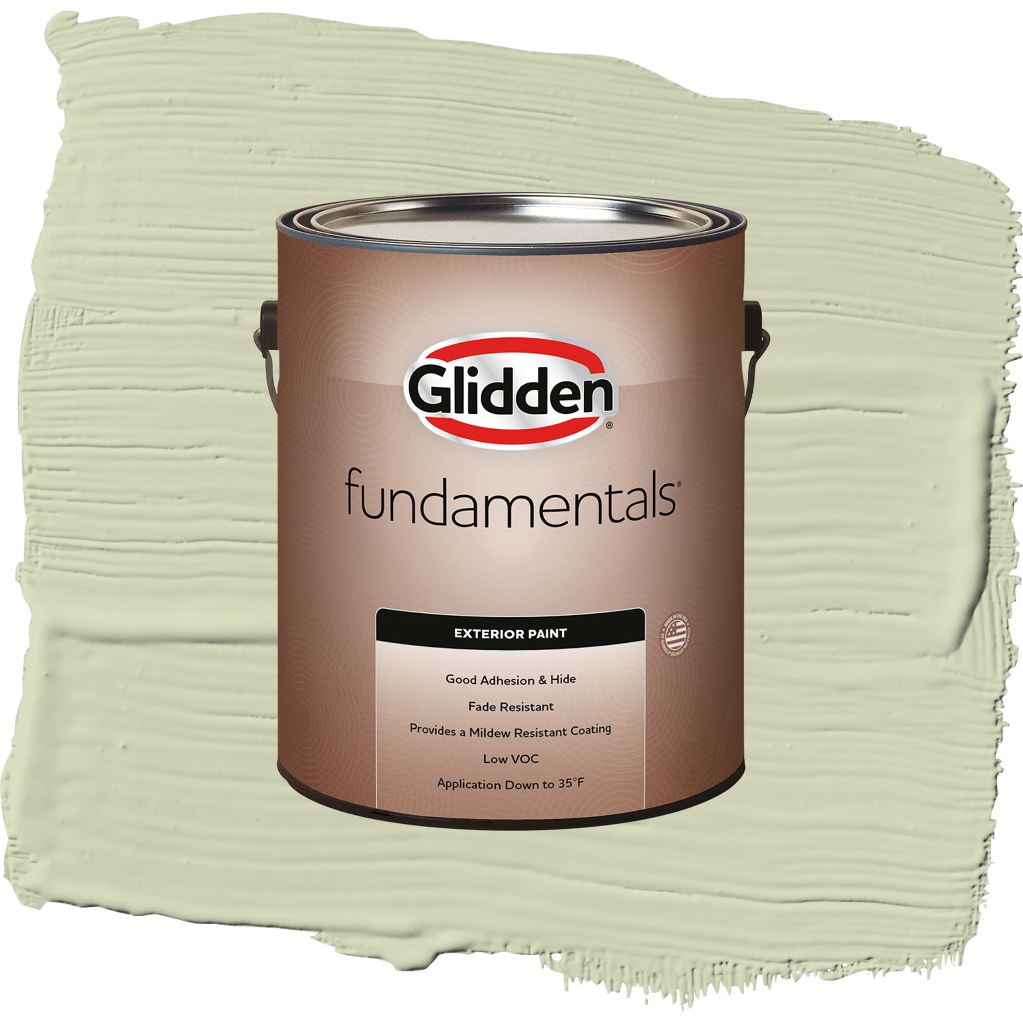 Glidden Fundamentals Pickling Spice / Green, Satin Exterior Paint, 1 Gallon
