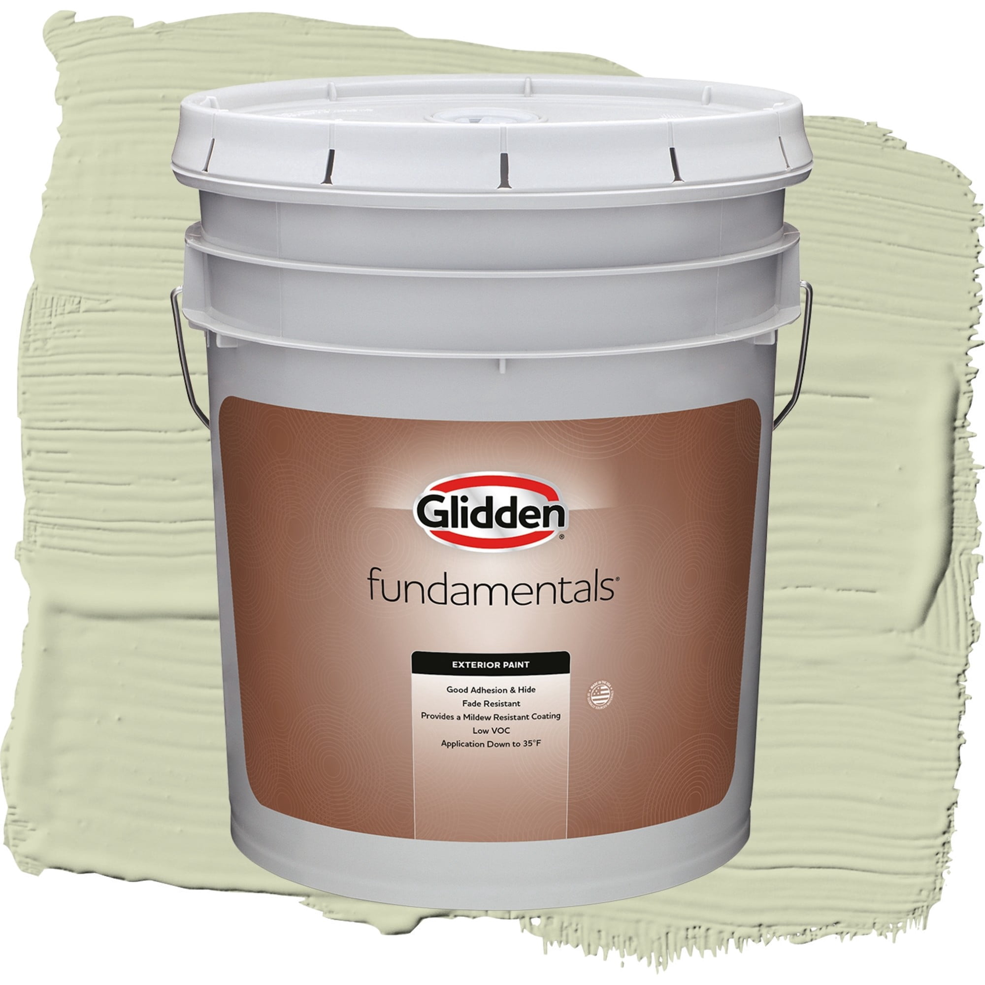 Glidden Fundamentals Pickling Spice / Green, Satin Exterior Paint, 5 Gallon
