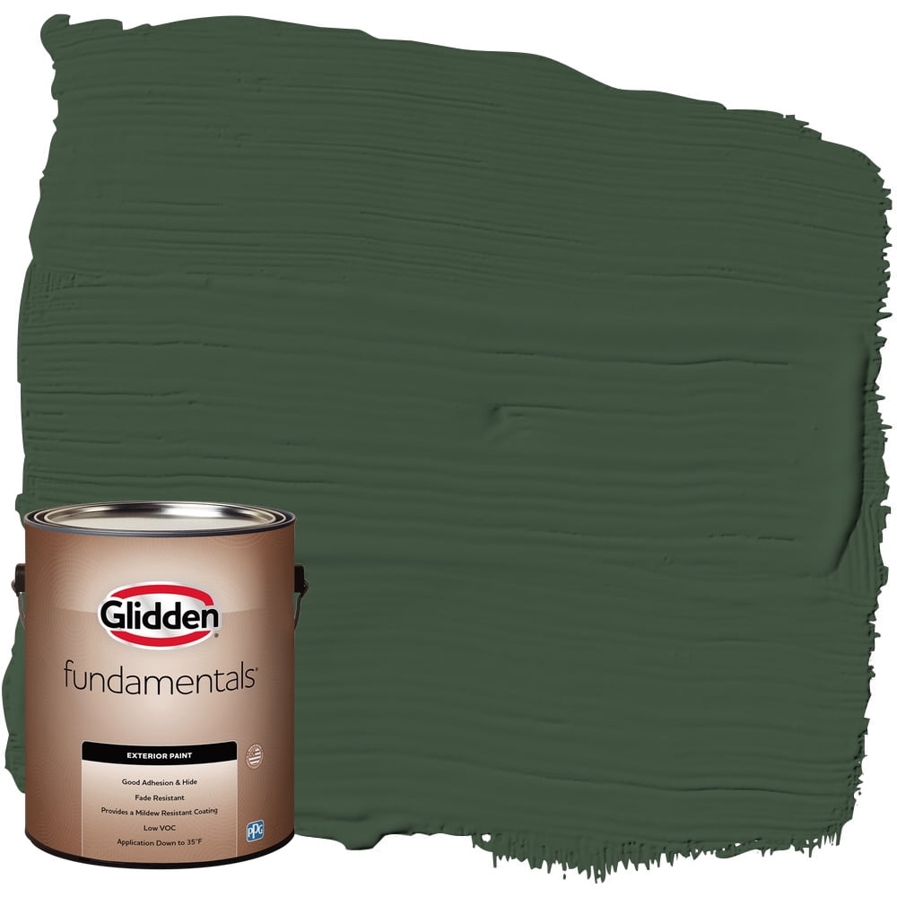 Glidden Fundamentals Exterior Paint Pine Forest / Green, Flat, 1 Gallon 