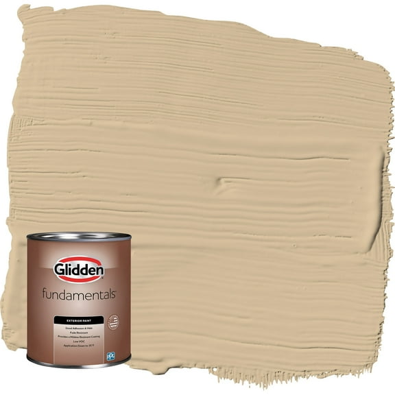 Glidden Fundamentals Pony Tail / Beige Flat Exterior Paint, 1 Quart