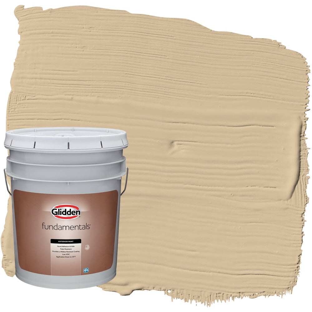 Glidden Fundamentals Pony Tail / Beige Flat Exterior Paint, 5 Gallon