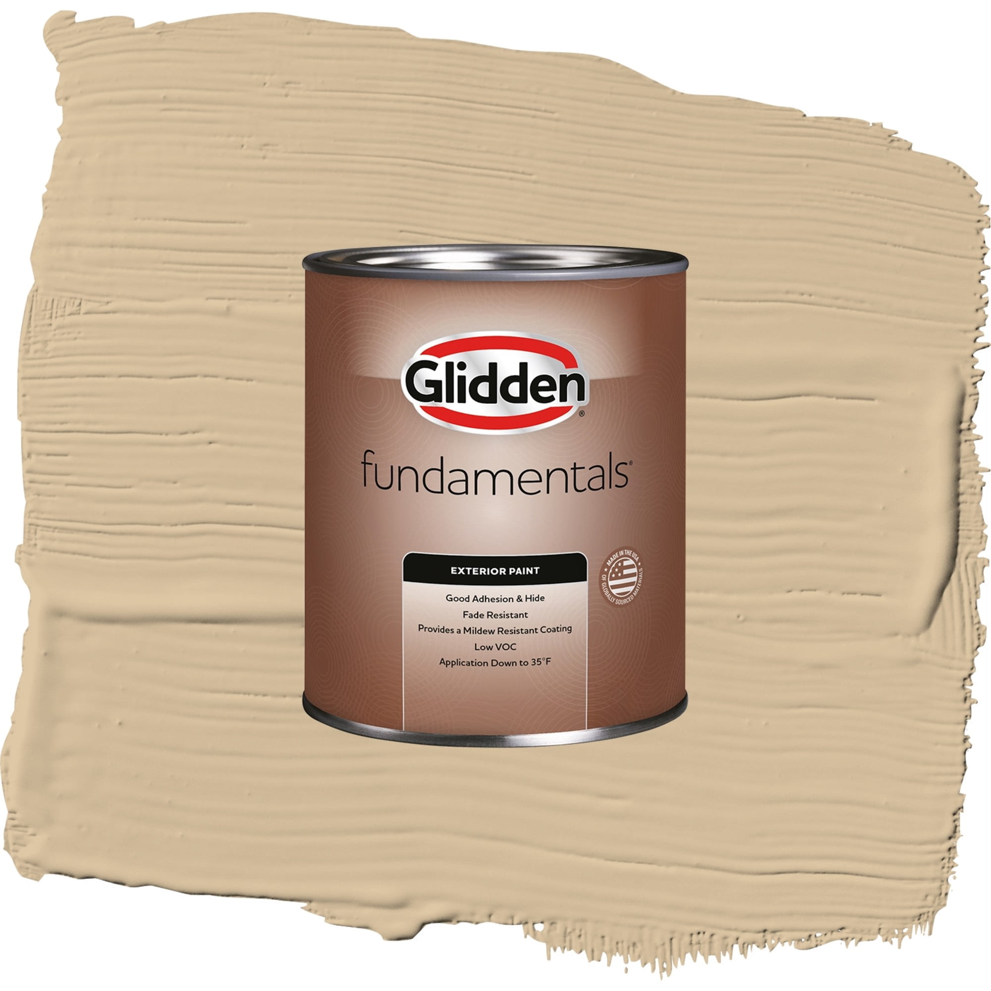 Glidden Fundamentals Pony Tail / Beige, Satin Exterior Paint, 1 Quart