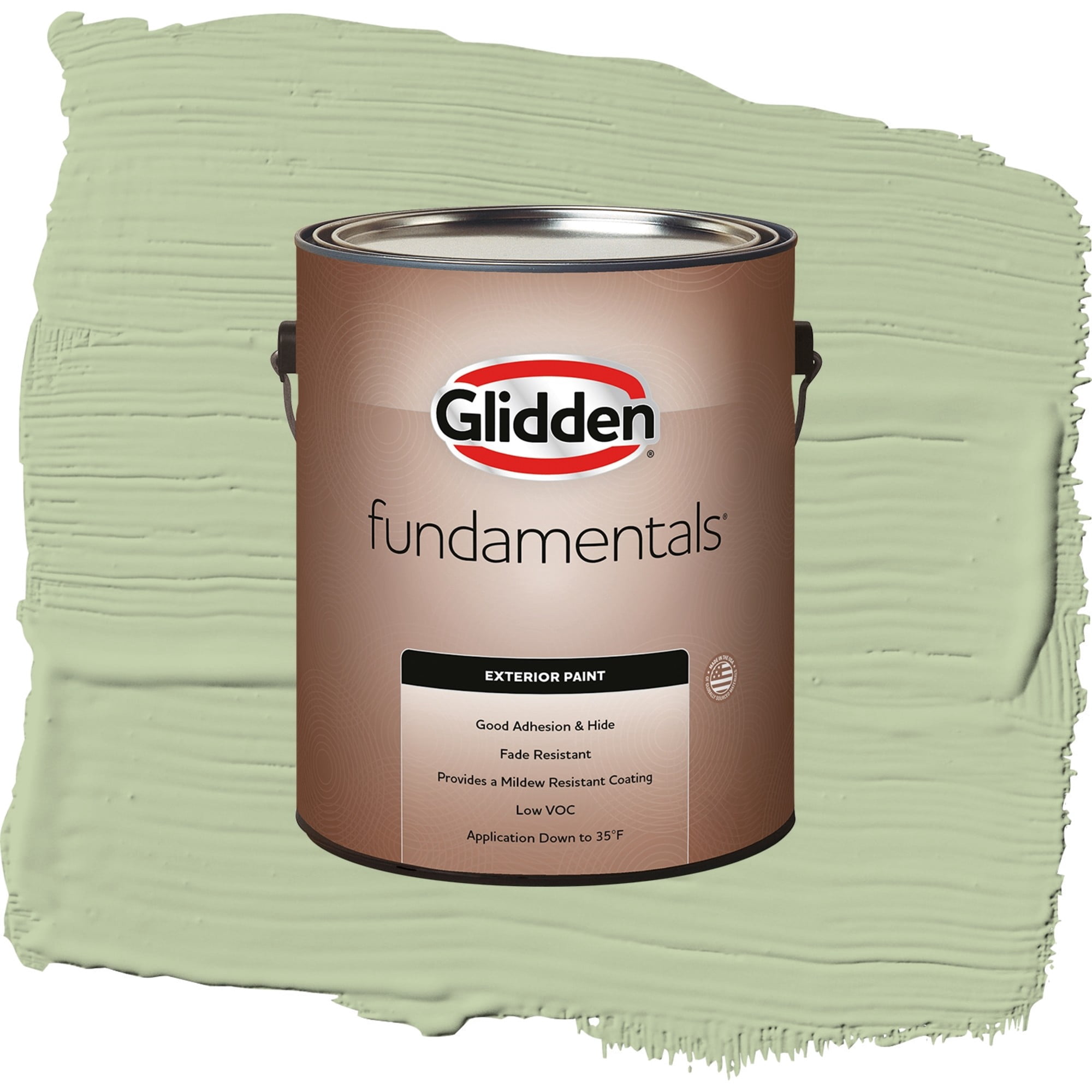 Glidden Fundamentals Quaking Grass / Green, Flat Exterior Paint, 1 Gallon