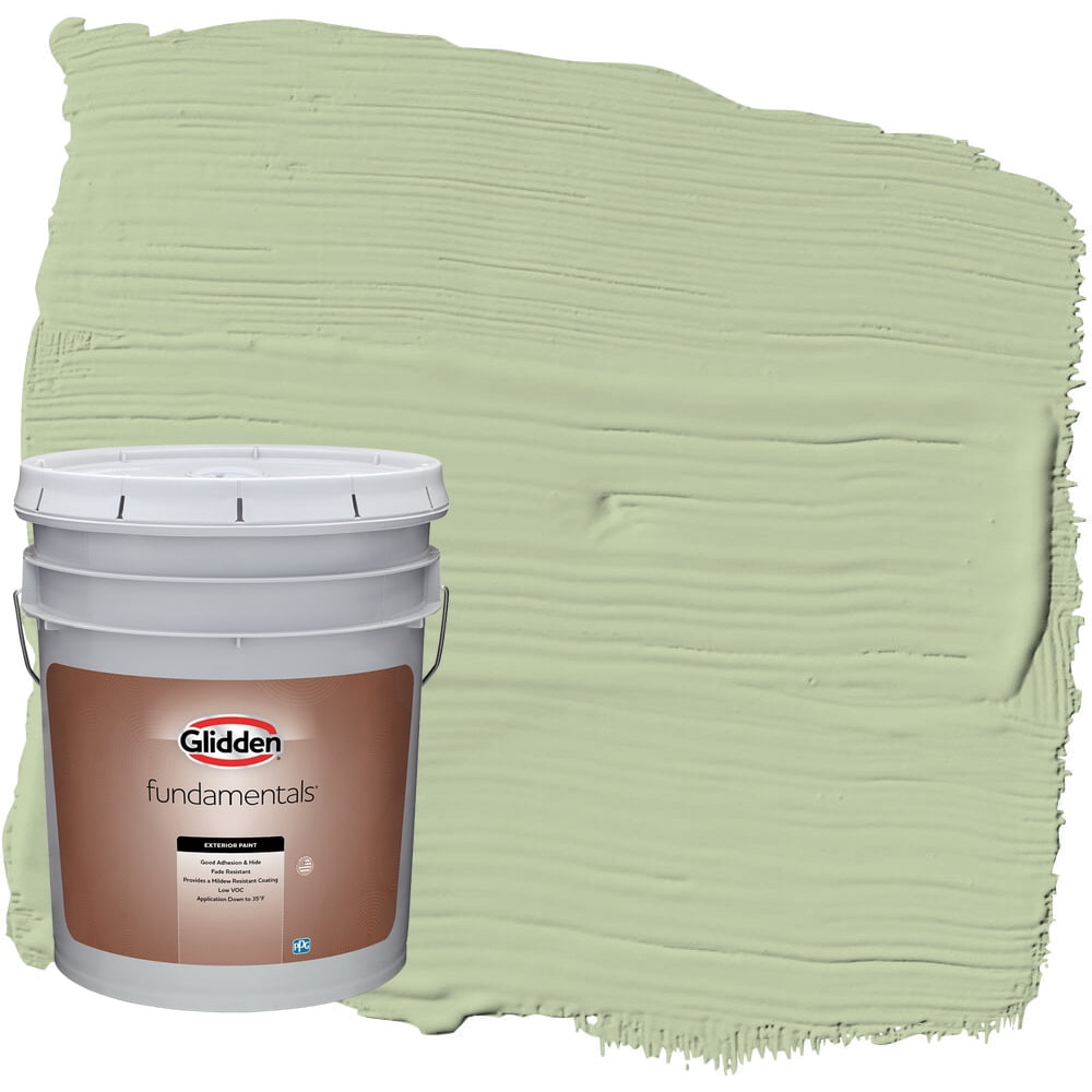 Glidden Fundamentals Quaking Grass / Green Flat Exterior Paint, 5 Gallon