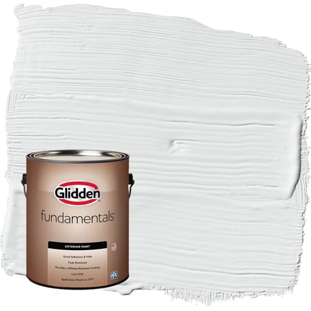 Glidden Fundamentals Radisson / White Flat Exterior Paint, 1 Gallon
