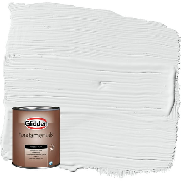 Glidden Fundamentals Radisson / White Flat Exterior Paint, 1 Quart