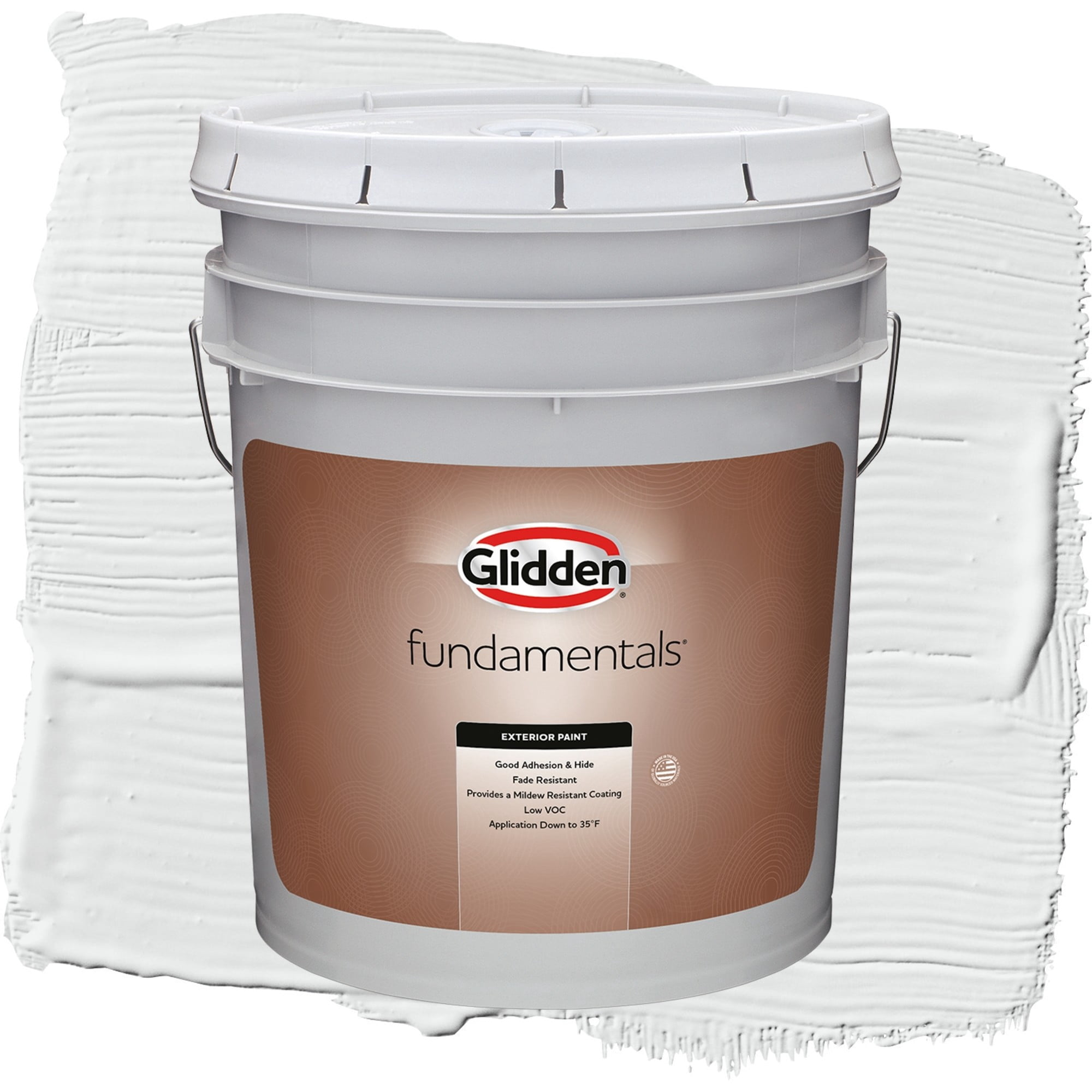 Glidden Fundamentals Radisson Flat Exterior Paint and Primer, 5 Gallons