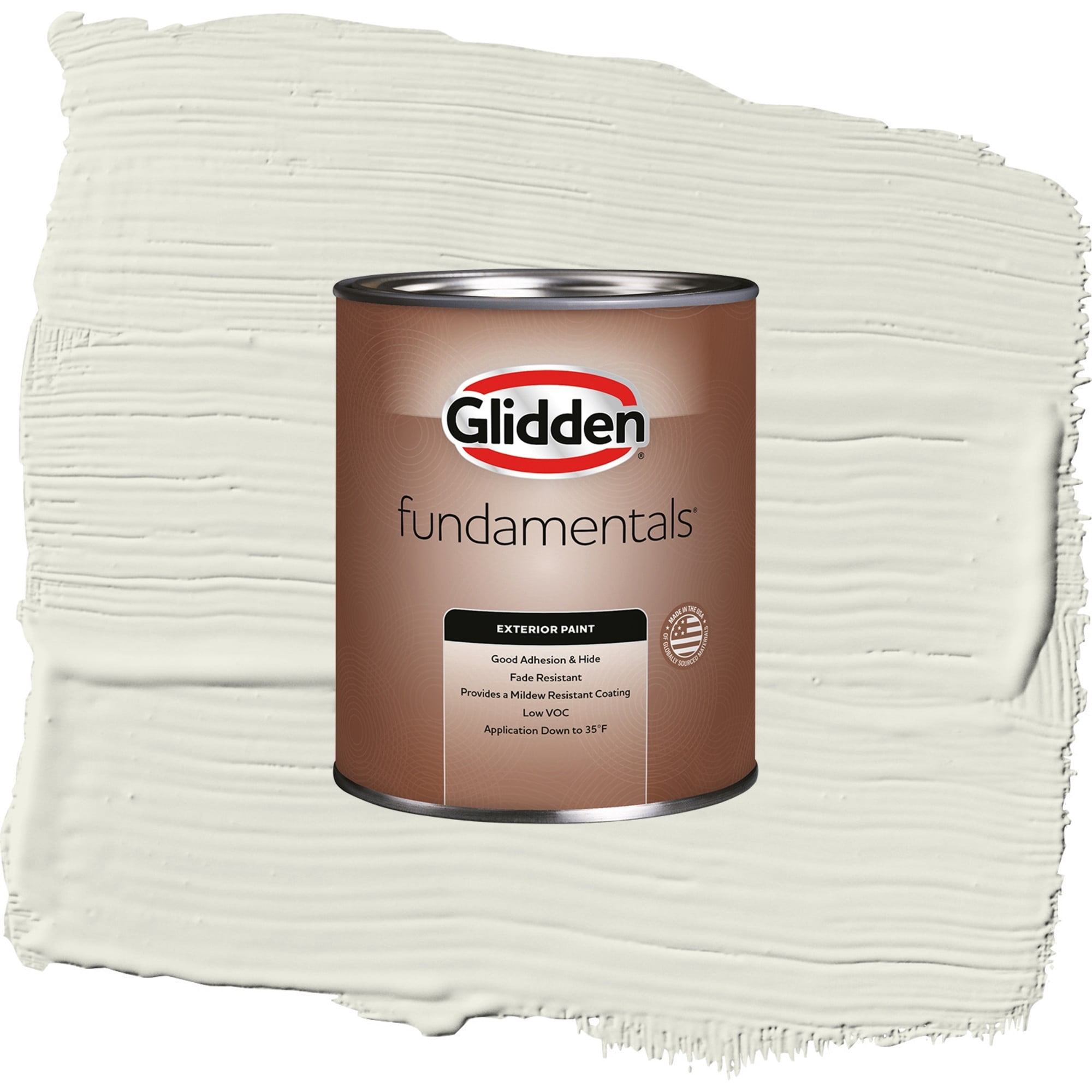 Glidden Fundamentals Rain Cloud / Green, Flat Exterior Paint, 1 Quart