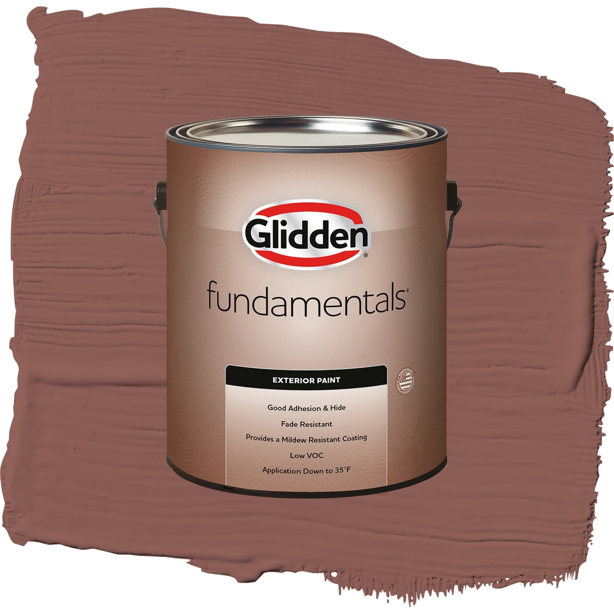 Glidden Fundamentals Raspberry Truffle Semi Gloss Exterior Paint and Primer, 1 Gallon