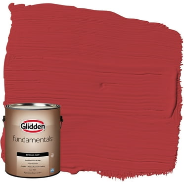 Glidden Fundamentals Exterior Paint Red Gumball / Red, Flat, 1 Gallon