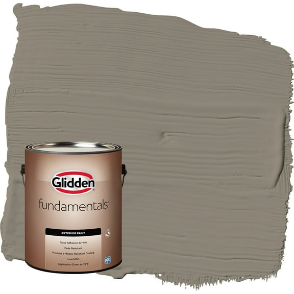 Glidden Fundamentals Roller Coaster / Tan Flat Exterior Paint, 1 Gallon