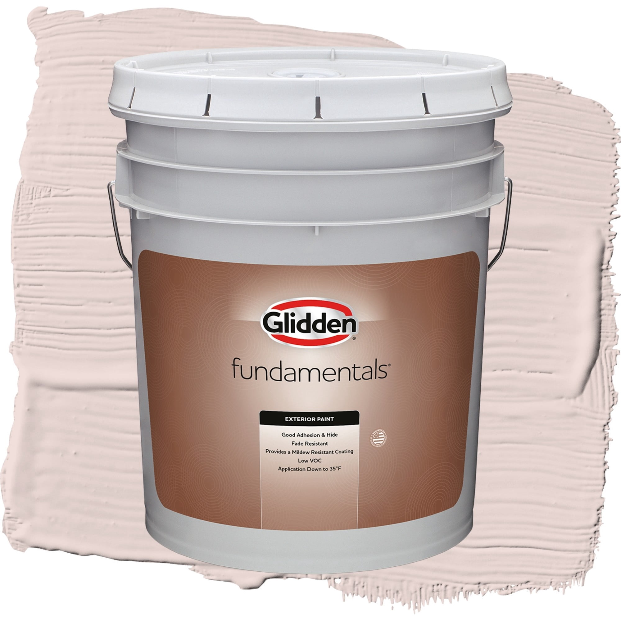 Glidden Fundamentals Romeo / Pink, Flat Exterior Paint, 5 Gallon