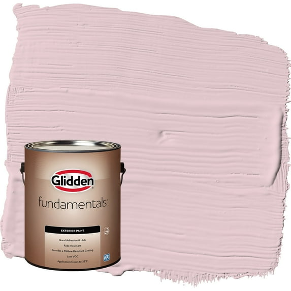 Glidden Fundamentals Rose Cloud / Pink Flat Exterior Paint, 1 Gallon