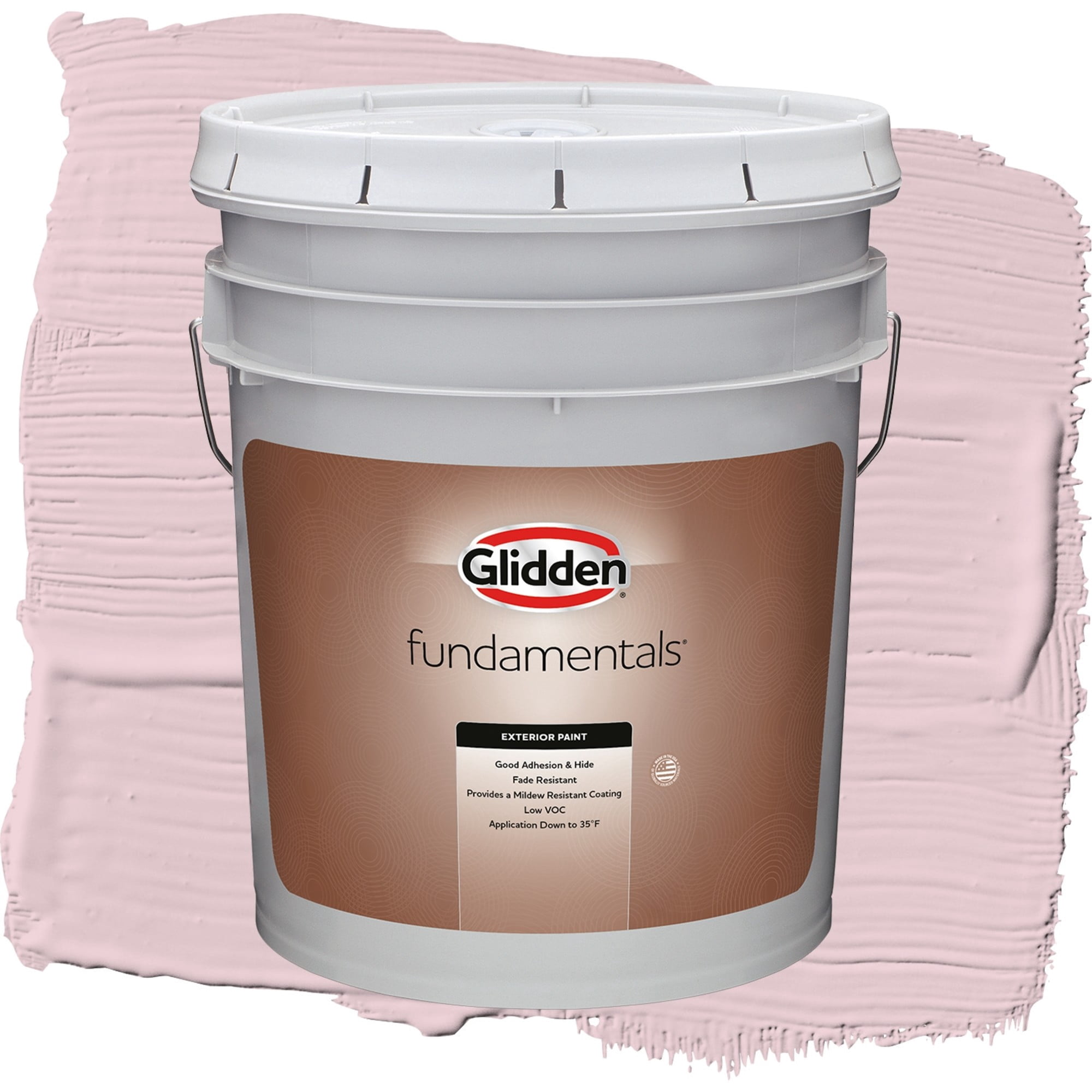 Glidden Fundamentals Rose Cloud / Pink, Flat Exterior Paint, 5 Gallon
