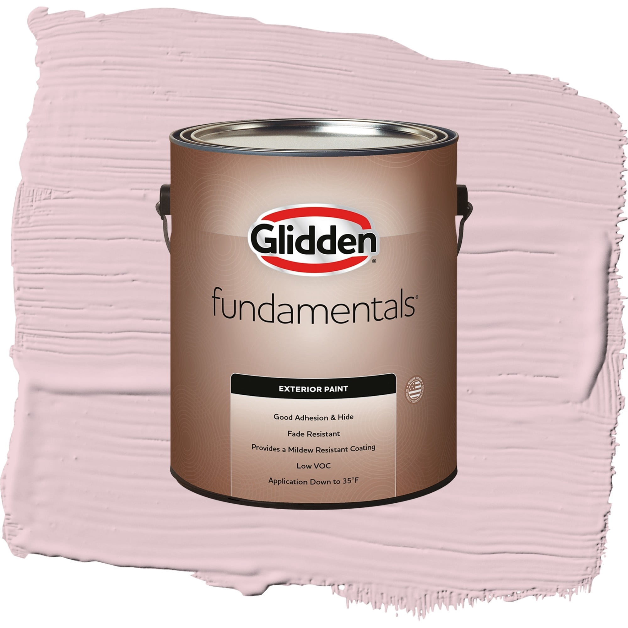Glidden Fundamentals Rose Cloud Semi Gloss Exterior Paint and Primer, 1 Gallon
