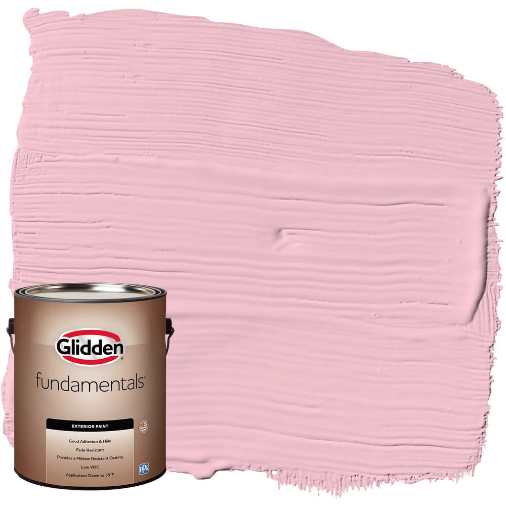 Glidden Fundamentals Rose Melody / Pink Semi-Gloss Exterior Paint, 5 Gallon