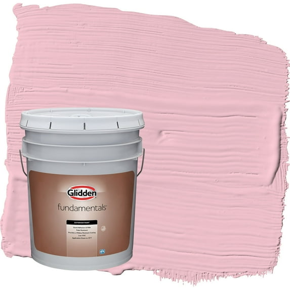 Glidden Fundamentals Rose Melody / Pink Flat Exterior Paint, 1 Quart