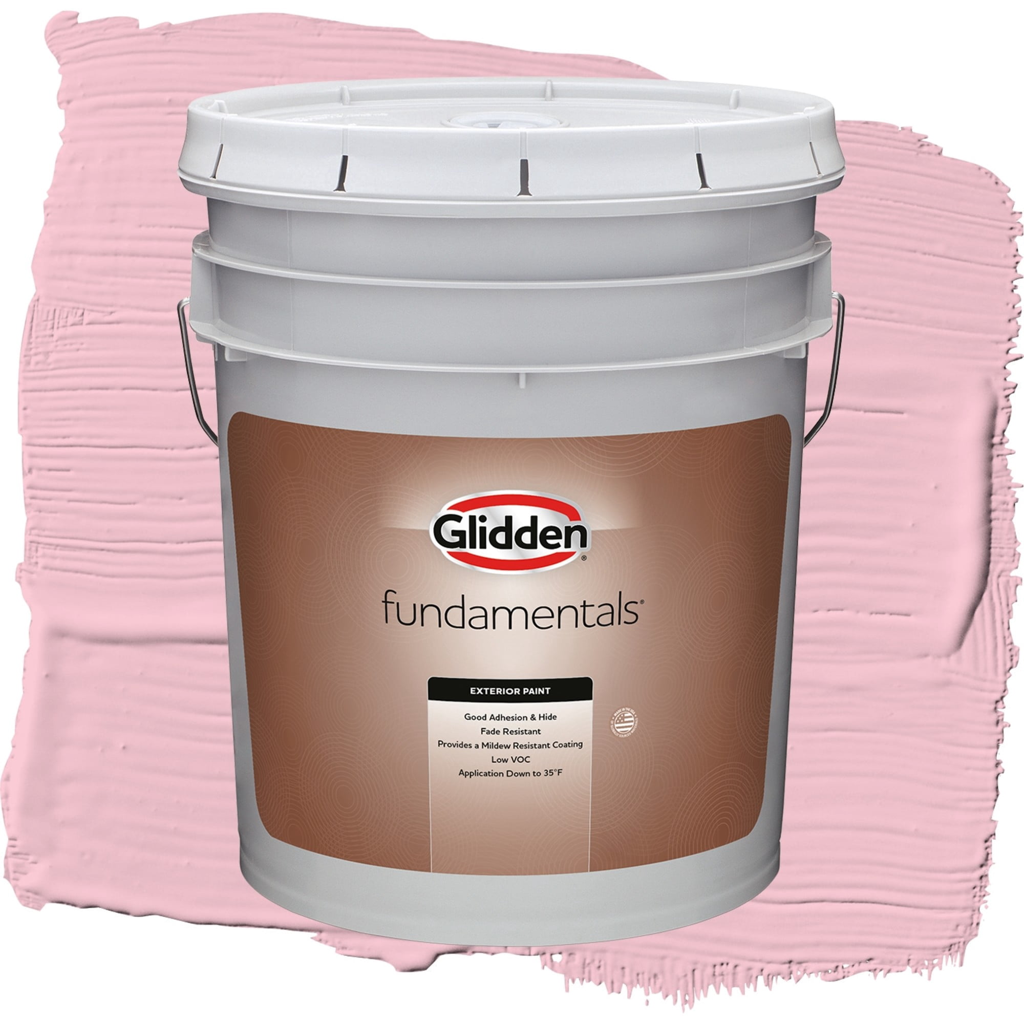 Glidden Fundamentals Rose Melody Satin Exterior Paint and Primer, 1 Gallon