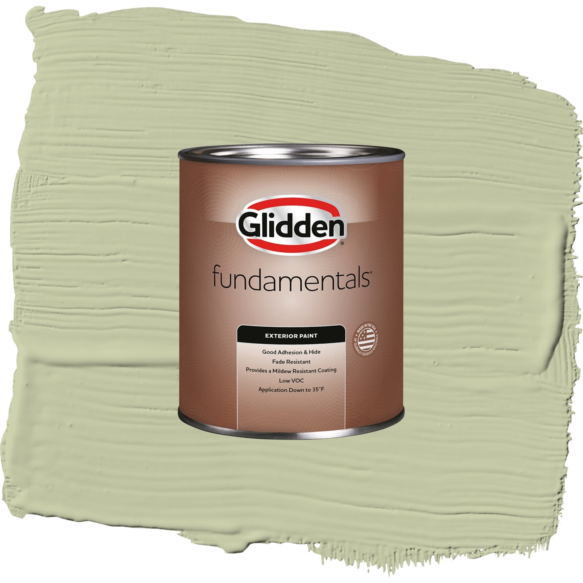 Glidden Fundamentals Sage Splendor / Green, Flat Exterior Paint, 1 Quart