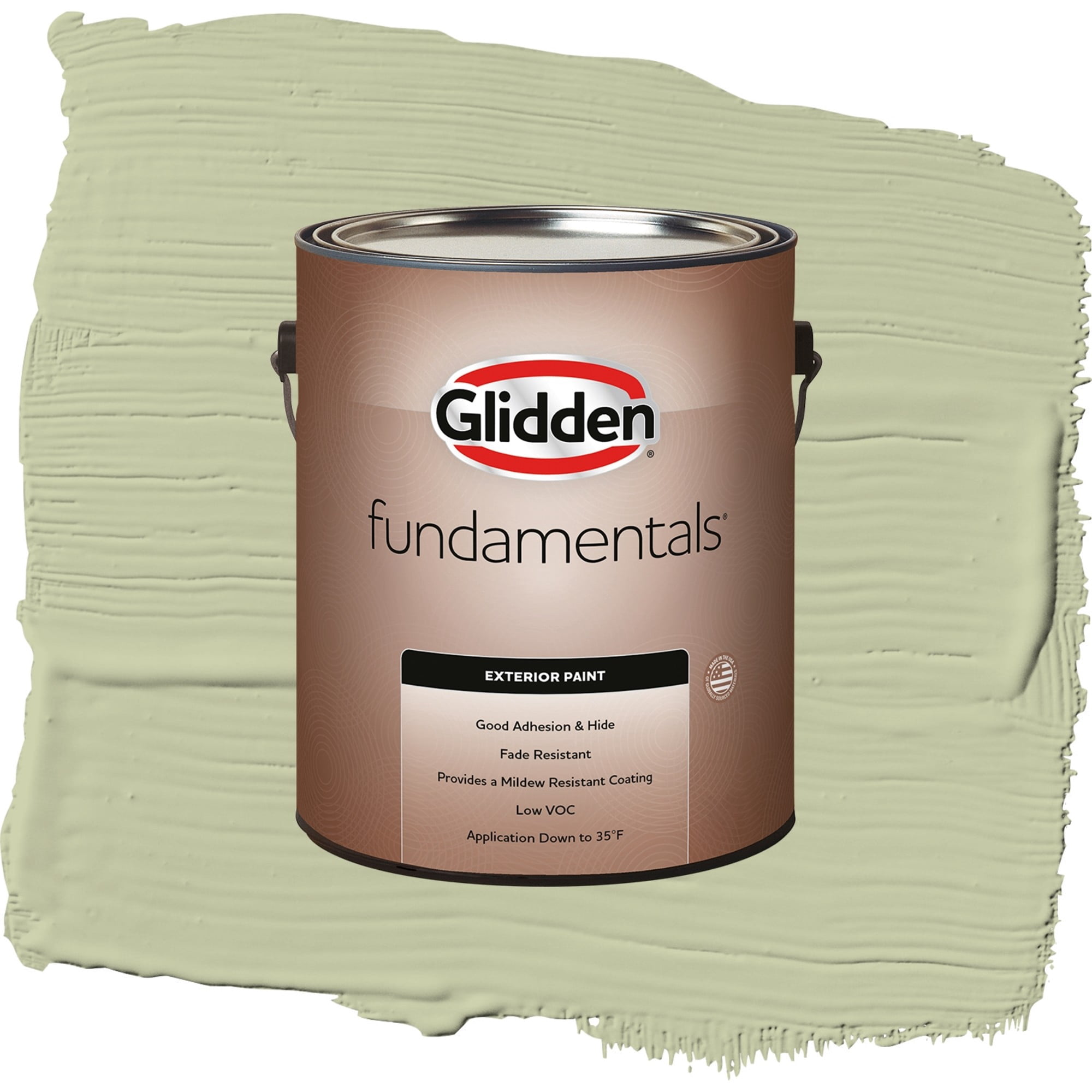 Glidden Fundamentals Sage Splendor Satin Exterior Paint and Primer, 1 Gallon