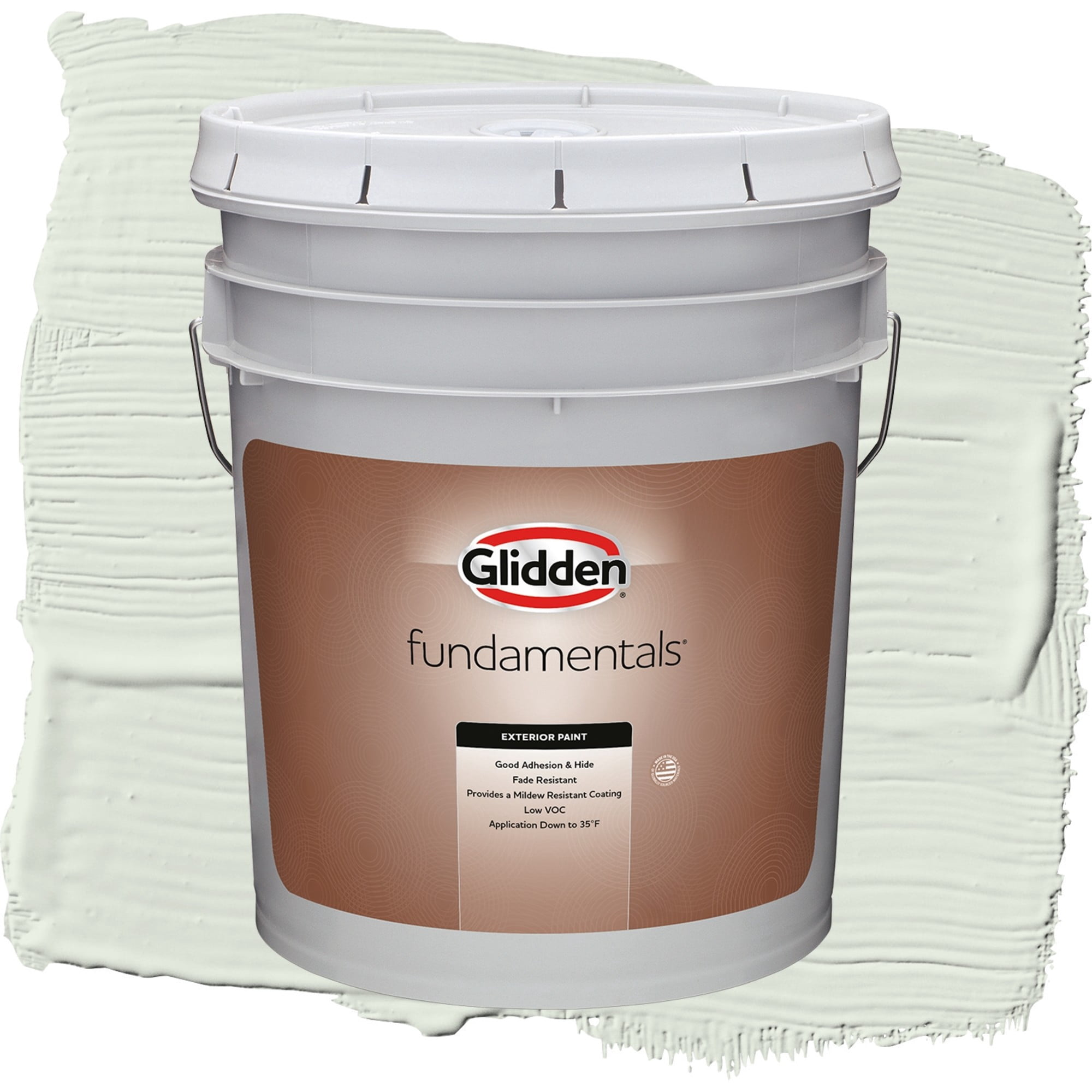 Glidden Fundamentals Salty Breeze / Green, Flat Exterior Paint, 5 Gallon