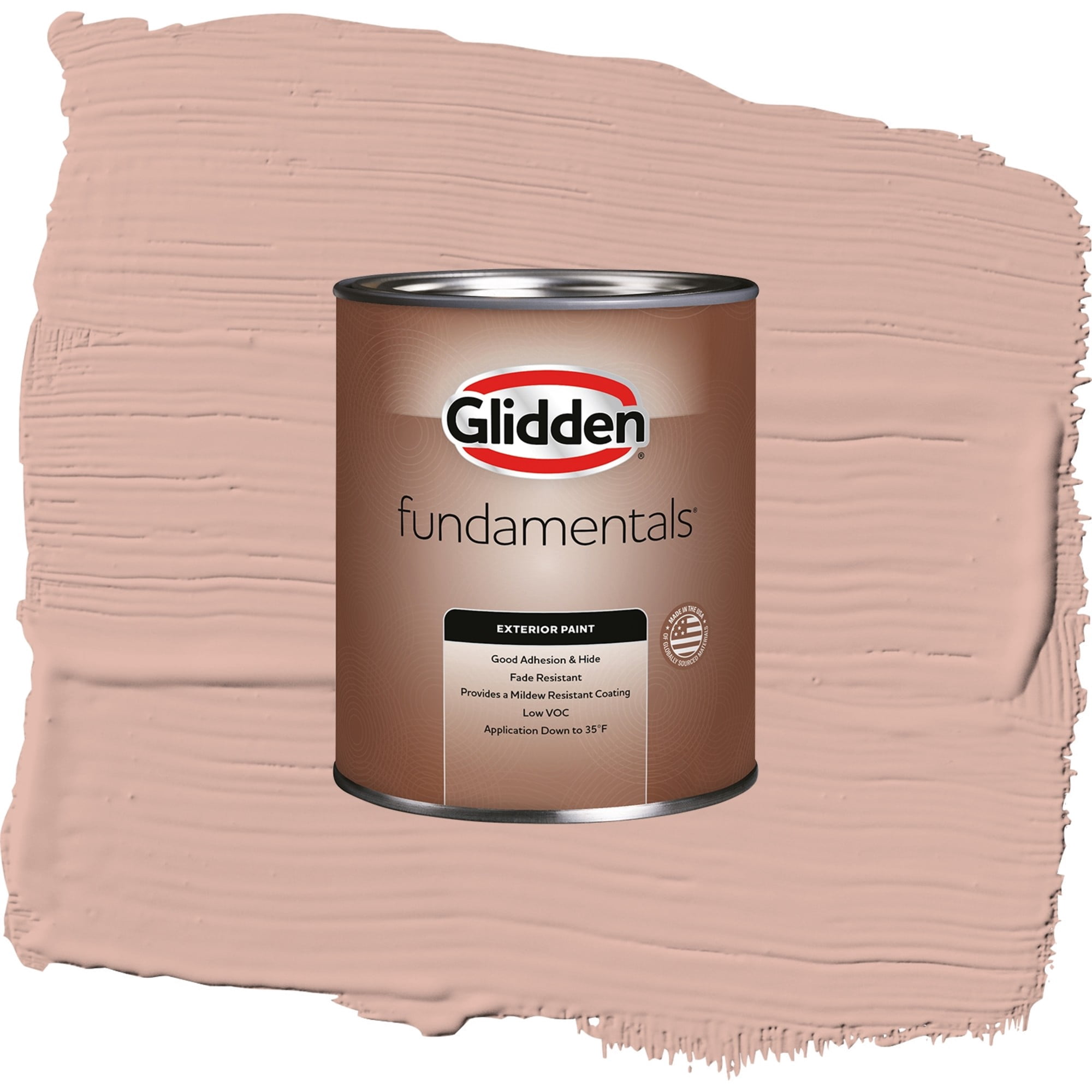 Glidden Fundamentals Sandpaper / Orange, Semi-Gloss Exterior Paint, 1 Quart