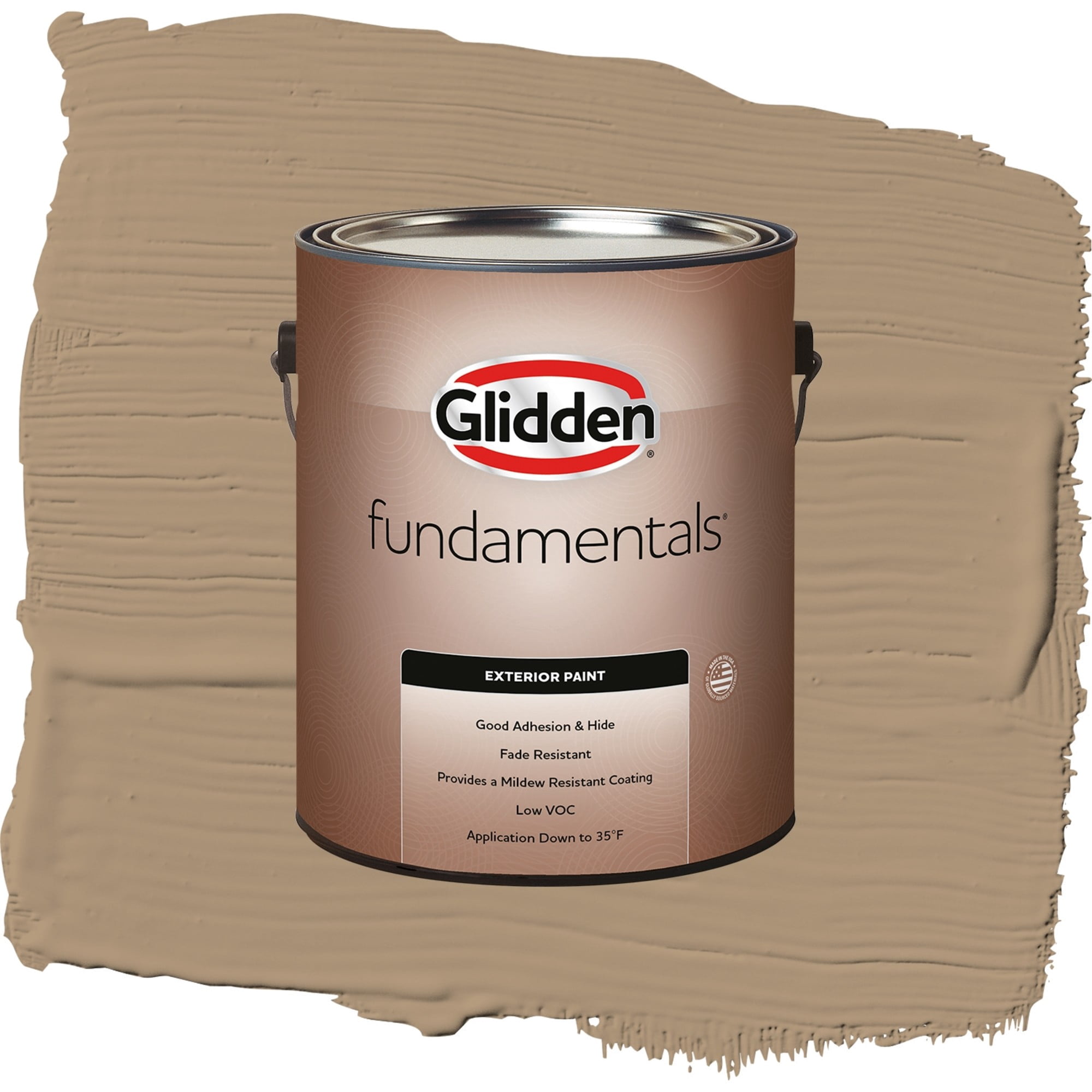 Glidden Fundamentals Sauteed Mushroom / Beige, Flat Exterior Paint, 1 Gallon