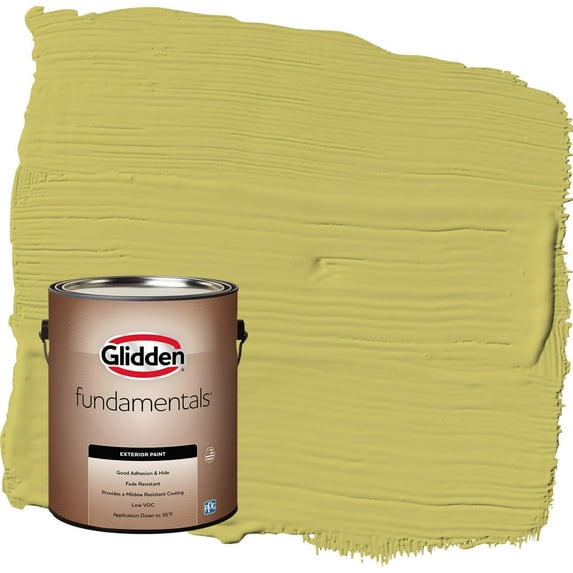 Glidden Fundamentals Secret Safari / Green Flat Exterior Paint, 1 Gallon