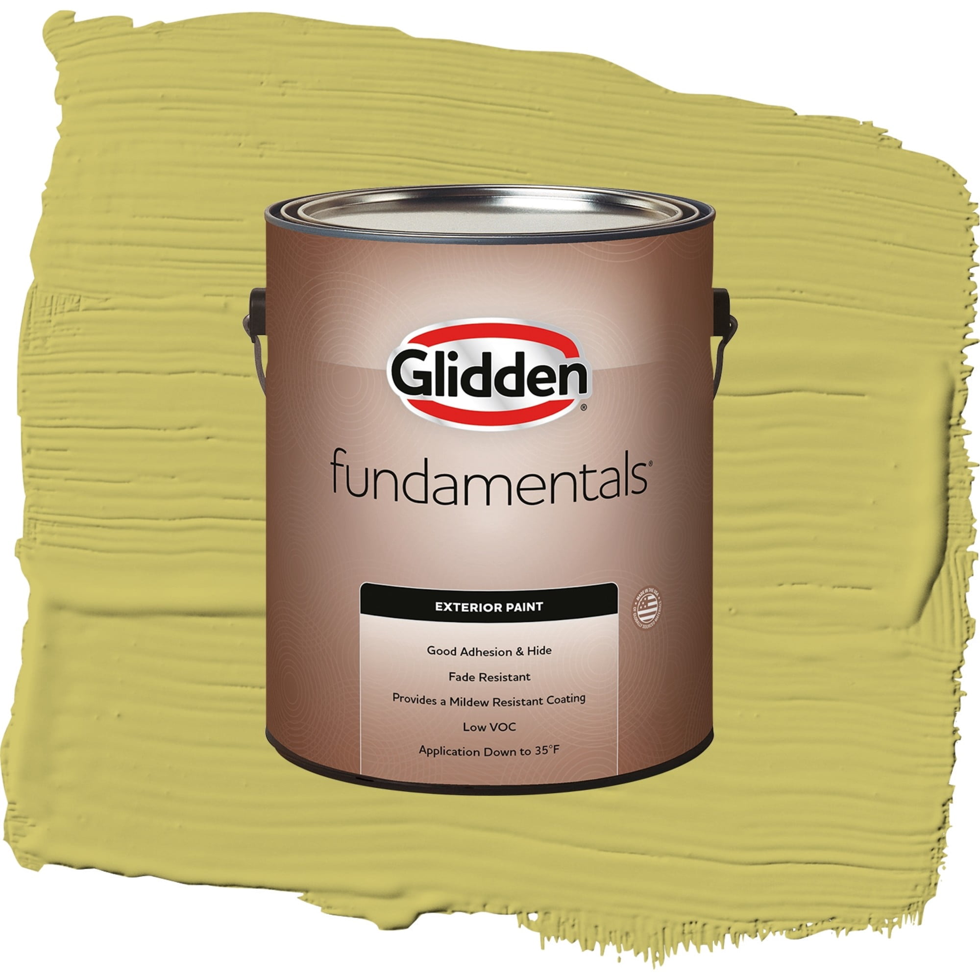 Glidden Fundamentals Secret Safari / Green, Satin Exterior Paint, 1 Gallon