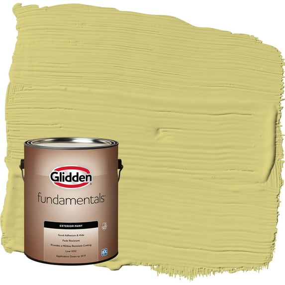 Glidden Fundamentals Serene Scene / Green Satin Exterior Paint, 1 Gallon