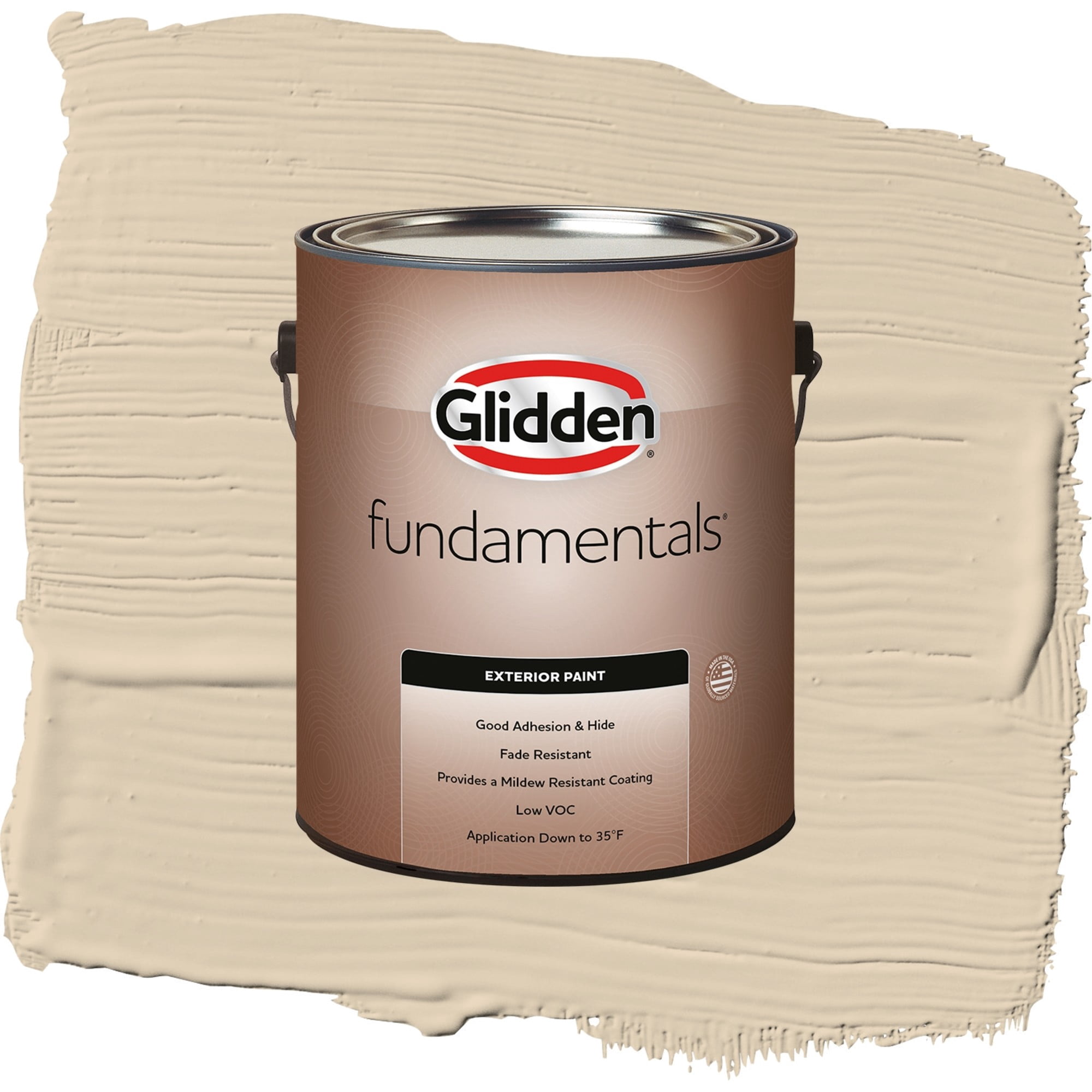 Glidden Fundamentals Seriously Sand / Beige, Flat Exterior Paint, 1 Gallon
