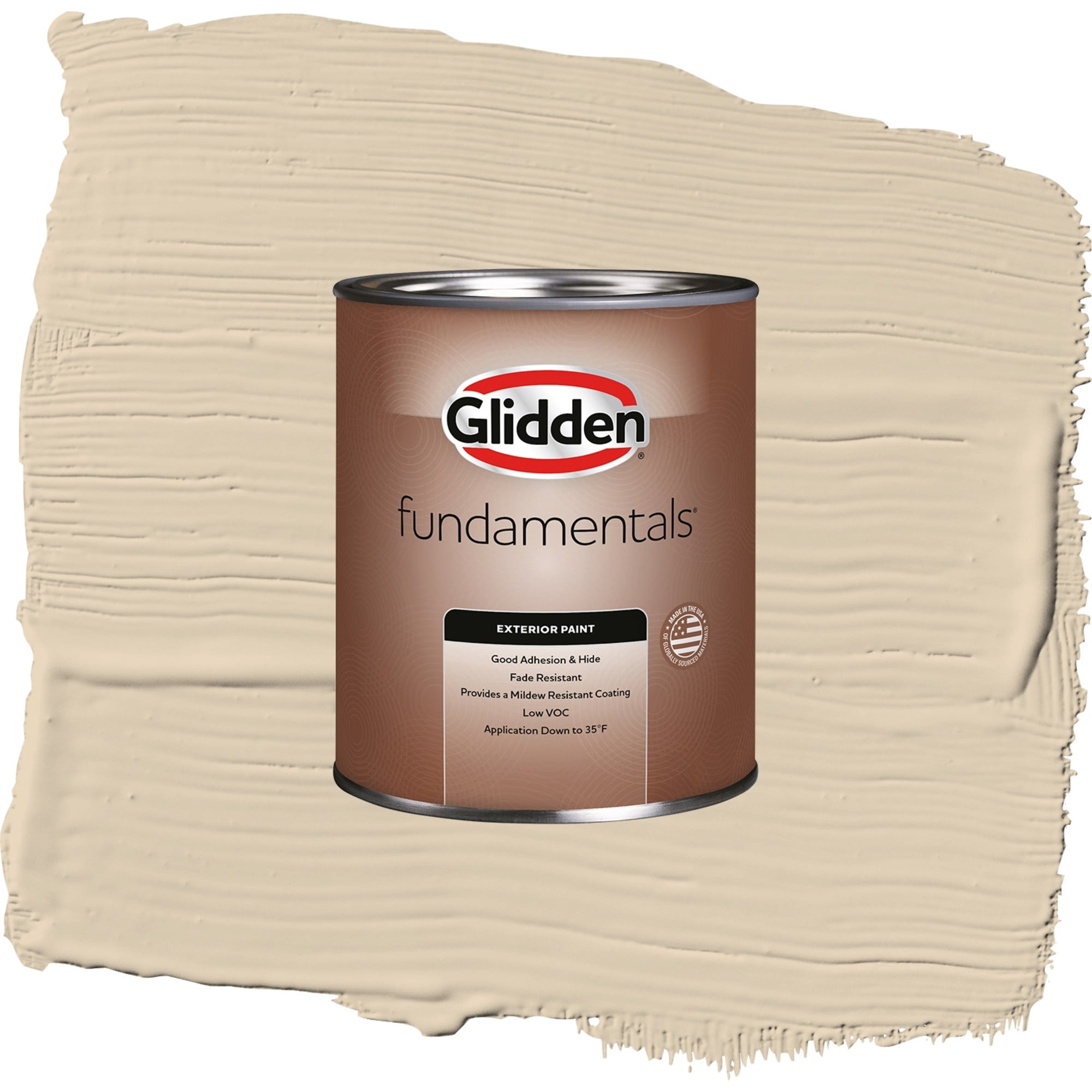 Glidden Fundamentals Seriously Sand / Beige, Semi-Gloss Exterior Paint, 1 Quart