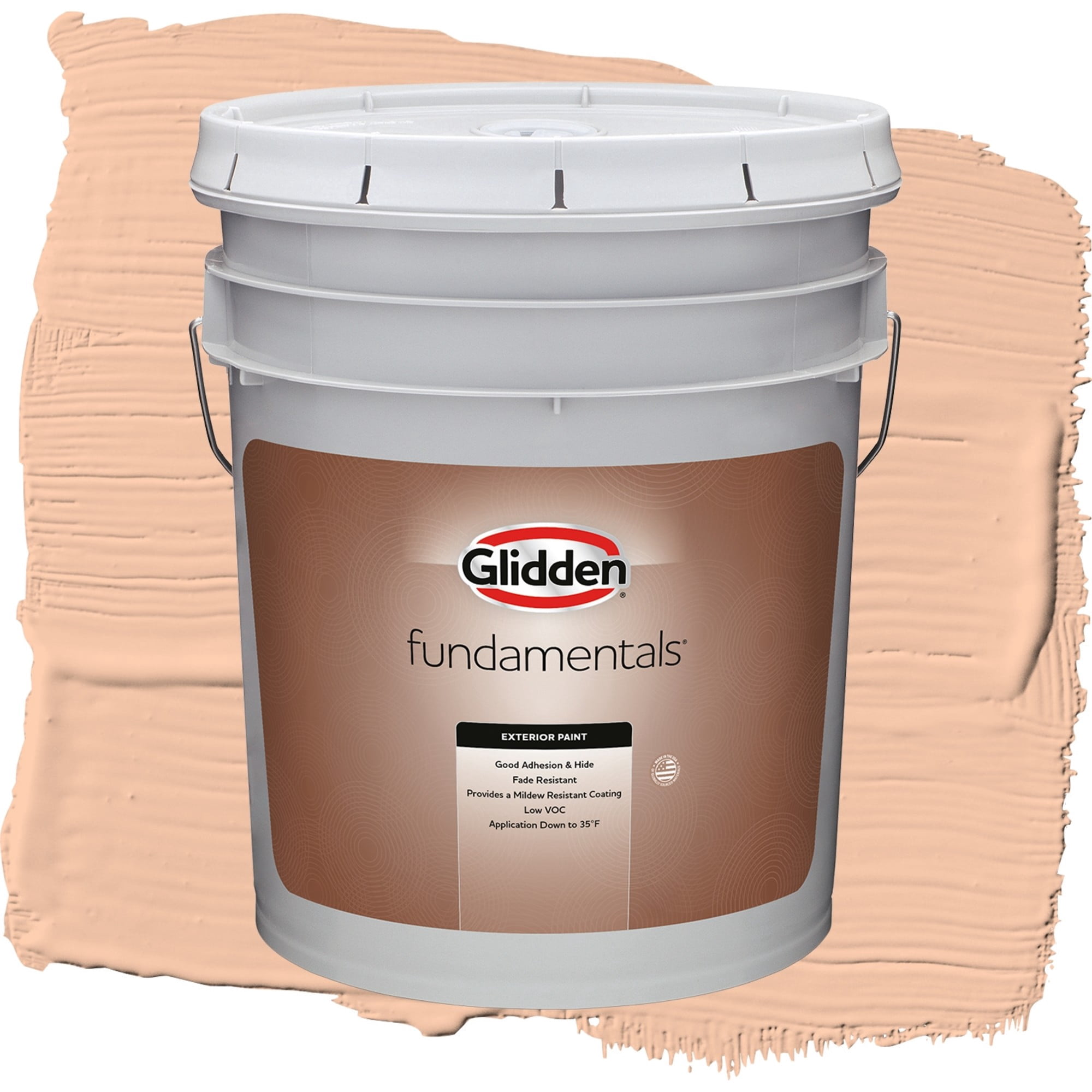 Glidden Fundamentals Siesta / Orange, Satin Exterior Paint, 5 Gallon