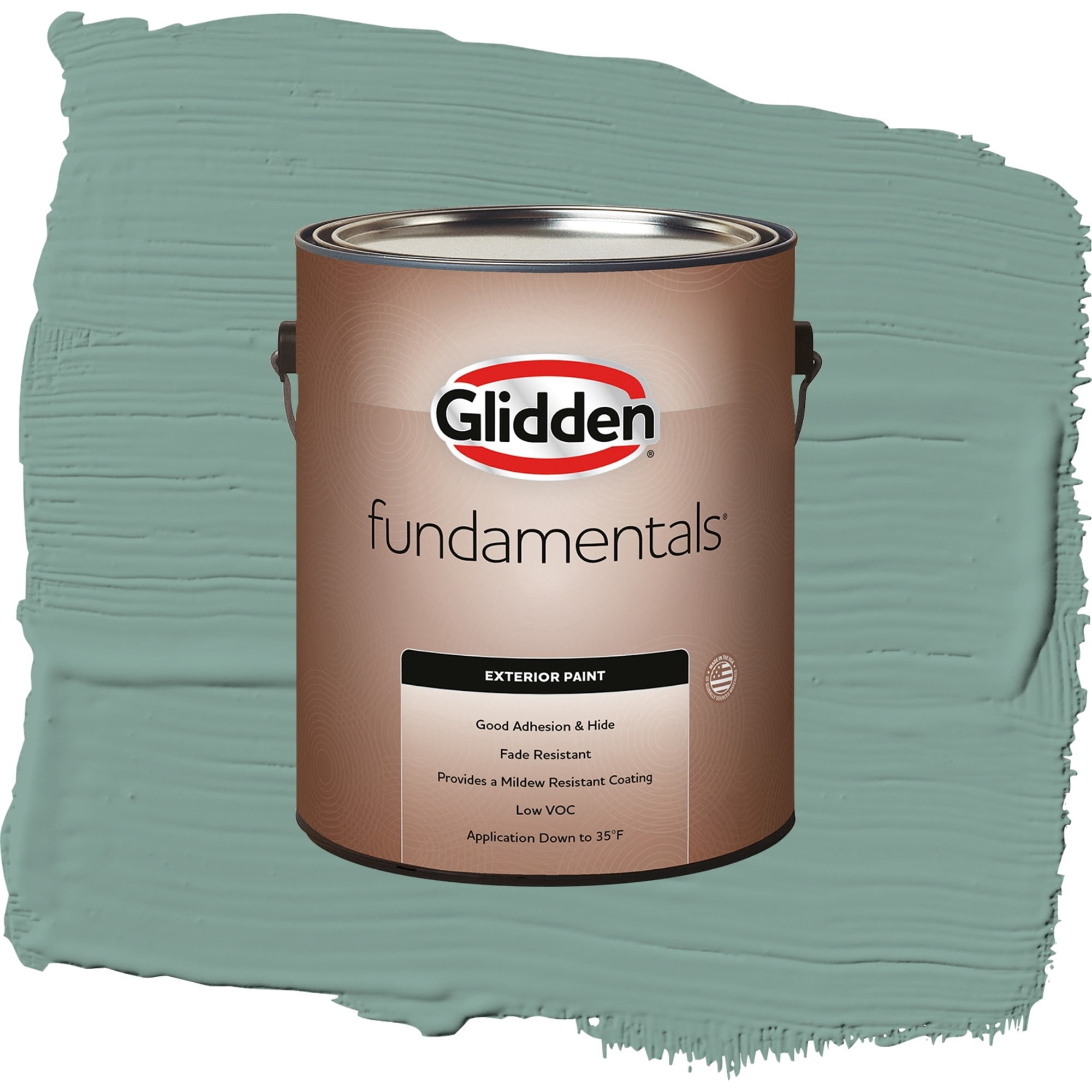 Glidden Fundamentals Silver Laurel / Green, Satin Exterior Paint, 1 Gallon