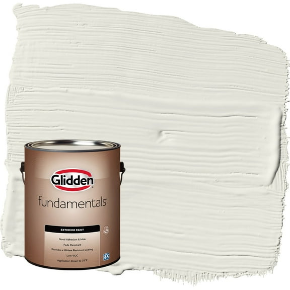 Glidden Fundamentals Silvery Moon / Gray Semi-Gloss Exterior Paint, 5 Gallon