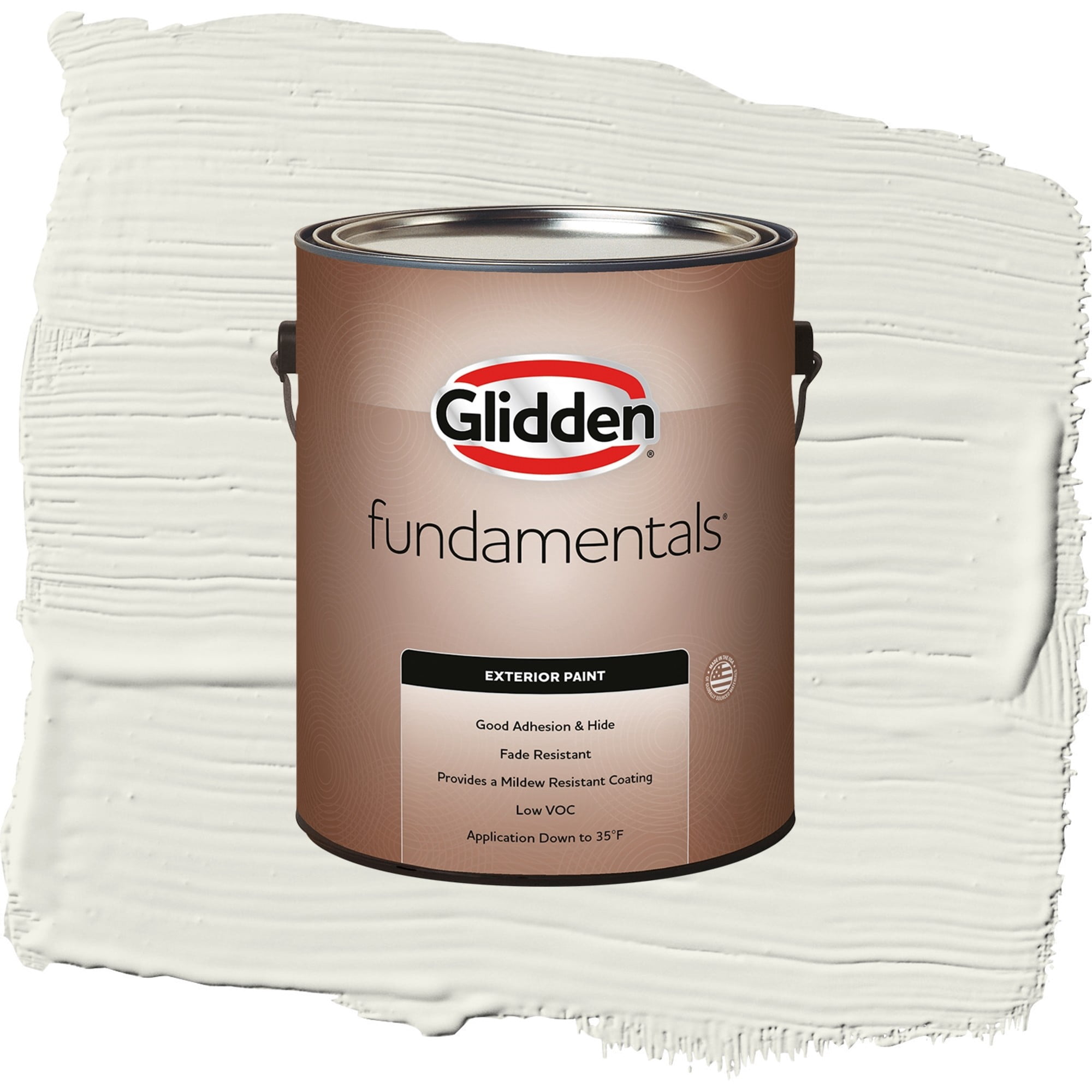 Glidden Fundamentals Silvery Moon Satin Exterior Paint and Primer, 1 Quart